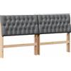 vidaXL Testata imbottita grigio scuro 180 cm in legno di pino massiccio