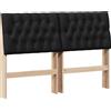 vidaXL Testata imbottita nera 160 cm in legno di pino massiccio
