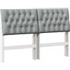 vidaXL Testata imbottita grigio chiaro 150 cm in legno di pino massiccio
