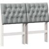 vidaXL Testata imbottita grigio chiaro 120 cm in legno di pino massiccio