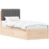 vidaXL Struttura letto con testiera imbottita grigio scuro 80 x 200 cm