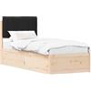 vidaXL Struttura letto con testiera imbottita nera 80 x 200 cm