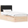 vidaXL Struttura letto con testiera imbottita nera 90 x 190 cm