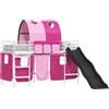 vidaXL Letto a castello per bambini vidaXL bianco e rosa 75 x 190 cm in metallo