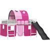 vidaXL Letto a castello per bambini vidaXL bianco e rosa 80 x 200 cm in metallo