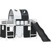 vidaXL Letto a castello per bambini vidaXL bianco e nero 75 x 190 cm in metallo