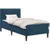vidaXL Struttura letto con materasso e testiera, blu, 80 x 200 cm, velluto