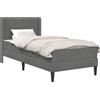 vidaXL Struttura letto con materasso grigio scuro 90 x 190 cm in velluto