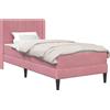 vidaXL Letto con materasso e testiera rosa 100 x 200 cm in velluto