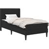 vidaXL Letto con materasso e testiera, nero, 100 x 200 cm, velluto