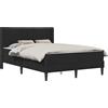 vidaXL Letto con materasso e testiera, nero, 160 x 200 cm, velluto