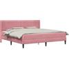 vidaXL Letto con materasso e testiera rosa 200 x 200 cm in velluto