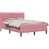 vidaXL Letto con materasso e testiera rosa 160 x 200 cm in velluto