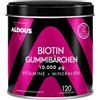 Aldous Bio Biotina 10.000 mcg - 120 Gummies - Gusto Ciliegia - Gummies per Capelli - Acido Folico, Zinco, Selenio, Iodio + Vitamine - Biotina per Capelli