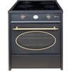 GURARI GCH E 612 BL r, Fornello a vetro Ceramica 60 cm/Retro Range Coocker / 60 L/Nero/ 8 funzioni/Aria calda/Grill/ 4 zone di cottura/ 4x Booster