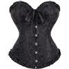 WLFFW Bustino Corsetto Donna Elegante Corpetto Casual Satin Floreale (EU(50-52) 7XL, Nero)