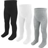TRAMLE Leggings per Bambine, Confezione da 3 Calze in Cotone per Neonati 0-24 Mesi, Leggings a Maglia per Neonate e Bambine, Nero e Bianco, 18-24 Months
