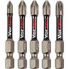 C.K Tools Vorteck - Set di 5 punte per cacciavite a percussione Pozidriv da 50 mm per avvitatori a percussione, attacco esagonale da 1/4, zona di torsione magnetica, PZ1 PZ2 PZ3, confezione da 5