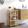 Dripex Scaffale da bagno, in bambù, con 4 ripiani, regolabile, in bambù, sottile, per cucina, bagno, soggiorno, corridoio, balcone, 40 x 30 x 70 cm
