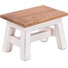 DESIGN DELIGHTS - Sgabello rustico Monte, 21 x 30 x 20 cm (altezza x larghezza x profondità), in legno di mogano riciclato, colore: 06, bianco rustico
