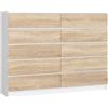 AKORD Cassettiera K 160 cm | 10 (2 x 5) Cassetti | Moderna Mobiletto per il soggiorno Camera da letto Armadio Soggiorno Bagno | Salvaspazio | 160 x 121 x 40 cm | Peso 80 kgBianco/Rovere Sonoma