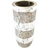 Coco Papaya Portaombrelli o vaso in legno, 50 cm, motivo a spirale, colore: marrone cerusato, bianco