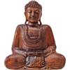 Artisanal Statuetta Buddha seduto in posizione del loto, H. 30 cm, legno intagliato mano