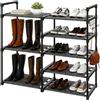 Altdnmaf Scarpiera a 5 ripiani, larga 84 cm, impilabile, per ingresso, corridoi, cucine, camere da letto, colore: nero