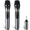 LEKATO Microfono wireless ricaricabile a 2,4 GHz Microfoni per canto Fino a 30 ore di