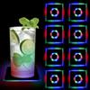 WIYETY 8 sottobicchieri colorati a LED: Ø 10 cm, quadrati in acrilico, impermeabili con 7 modalità di colore e pulsante ON/OFF, sottobicchieri LED per bicchieri, bottiglie, feste, matrimoni, bar