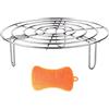 FANGZ Supporto per cottura a vapore, in acciaio inox, con inserto rotondo, per torte/torte/vapore, per pentole da cucina, griglia per torte, griglia di raffreddamento per cucinare arrosto(19.5)