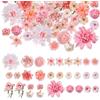 PYSEOSISE Fiori Artificiali per Fai Da Te, 50 Pezzi Fiori Artificiali Rosa, 4-12 cm Teste di Fioris Artificialis Decorazioni Floreali Finte per DIY Casa Scrapbooking Matrimonio Festa