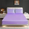 ROOEE Set di lenzuola in raso e seta con lenzuolo con angoli e federa, biancheria da letto traspirante e morbida in tessuto antirughe, anti-restringimento e resistente allo sbiadimento (LILAC