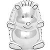Brillibrum Salvadanaio a forma di riccio per bambini, argentato, con incisione, salvadanaio a forma di riccio, in argento, per battesimo, nascita, compleanno, matrimonio, bambini (riccio, incisione