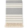 Generico Telo Mare 100x180 cm con Frange - Asciugamano Spiaggia in Cotone - Morbido, Assorbente, Leggero - 6 Colori Disponibili (Grigio)