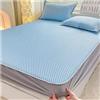 DOUZIO Lenzuola Di Raffreddamento Estivo Con 2 Federe, Topper per Materasso Di Raffreddamento per Letto Singolo, Matrimoniale, Tappetino Portatile Di Raffreddamento per Dormire L(Size:180×200cm,Color:Blue-B)