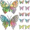 FUOYLOO Adesivi Farfalle Colorate 12 Pezzi per Zanzariere Pellicola PVC, Decorazioni per Finestre e Porte, Adesivi Rimovibili per Casa e Ufficio