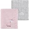 CREVENT 2 copertine da 75 cm x 100 cm, simpatiche, soffici, calde, per bambini, culla, passeggino, colore: grigio nuvola + giraffa