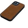 Porter Riley - Custodia in pelle compatibile con iPhone 16. Custodia sottile posteriore/Bumper/Shell/Antiurto in vera pelle premium (Marrone Cioccolato)