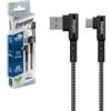 Energizer - Cavo USB-C angolato a 90° - Extra lungo (2 m) - Nylon intrecciato - Ideale per i giocatori - Nero