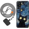 vingarshern Cover TCL 40 SE Custodia in Silicone Sottile,TCL 40 SE Cover Antiurto Con Motivo,TCL 40 SE Case Silicone Con Catena/Cordino per Cellulare,Modèle*01
