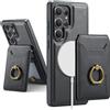 UDBKKDX Portafoglio staccabile 2 in 1 e custodia per telefono per Samsung Galaxy S23 Ultra, supporta la ricarica wireless Adsorbimento magnetico Anello rotante a 360 gradi
