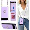 Ｈａｖａｙａ Cover per Google Pixel 6a con cordino RFID Porta Carte Cover per Google Pixel 6a con cordino Ring portafoglio - Viola