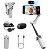 AOCHUAN Smartphone stabilizzatore gimbal, asta di prolunga, tracciamento di volti e oggetti senza app, gimbal for Android, schermo OLED, controllo gestuale stabilizzatore, Smart X2AI Bianco