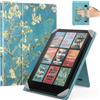 MoKo Universale Custodia per 6.8, 7 Pollici Kindle Paperwhite eReader da Tablet,Kindle Paperwhite/Colorsoft/Kobo Libra/Boox/Ocean,Custodia Folio Leggera con Cinghia Mano/Support, Albicocchi in fiore