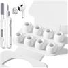 Inesore 4 Paia Gommini per AirPods Pro 1/2 con Foro Antirumore, Tappi Auricolari in Silicone per AirPods Pro con Kit Pulizia e Custodia Portatile, (XSmall) Bianco