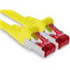 1aTTack.de - 1x cavo patch CAT6 da 20 m S/FTP schermatura PIMF CAT.6 cavo di rete RJ45 cavo Ethernet DSL router LAN switch modem pannello patch - giallo - 1 pezzo