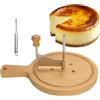Generic Arricciacapelli per formaggio, in acciaio, antiscivolo, con manico, per formaggio, fiori, con base in legno, per cioccolato, dessert, pasticceria, casa, cucina, ristorante, negozio, Natale, festa