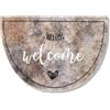 Astra tappetino morbido e soffice Pure & Soft - zerbino antipolvere per interni - zerbino resistente - Hello Welcome 50 x 70 cm semicircolare