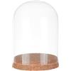 BENECREAT Cloche A Cupola con Display In Vetro Da 13.4x10 cm, Campana di Vetro Display Barattoli Decorativi In Vetro con Cupola con Base In Sughero per Piante Da Fiore, Esemplari, Decorazioni